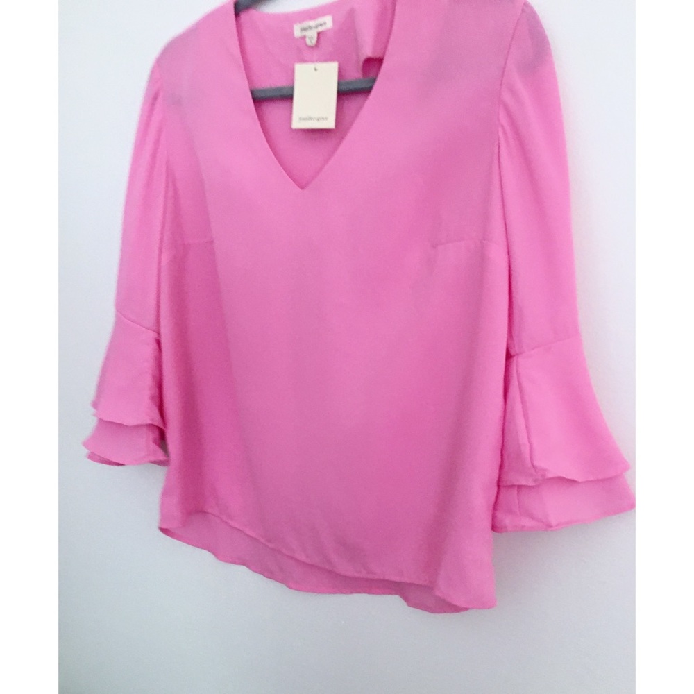 NWT Pink Ruffle Sleeve Top